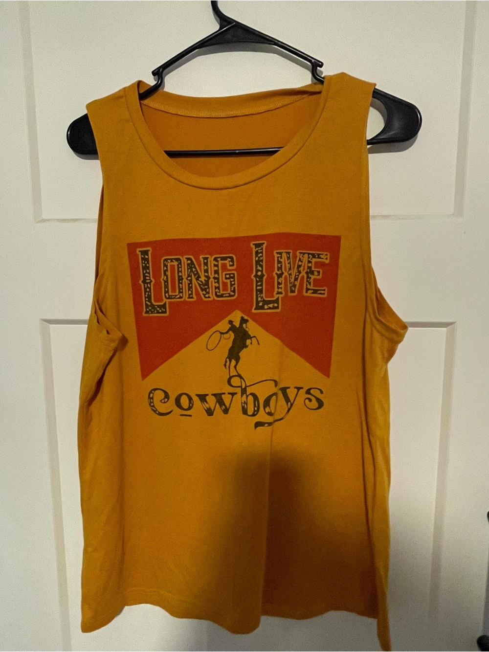 Long Live Cowboys Graphic Tank - Mustard Yellow